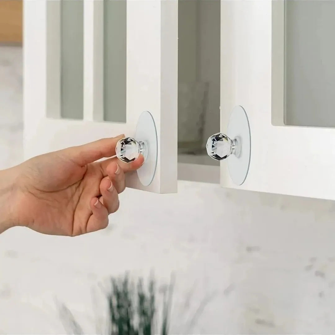4 Pack Crystal Touch Self-Adhesive Knob