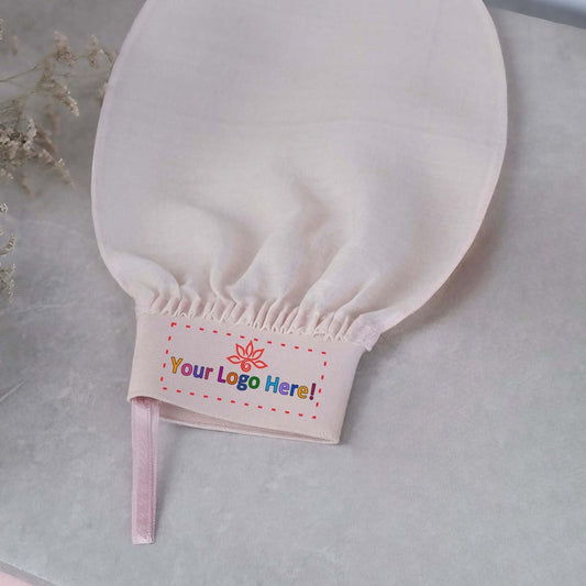 100 Pcs Private Label Silk Exfoliating Glove – Custom Logo | Medium Texture