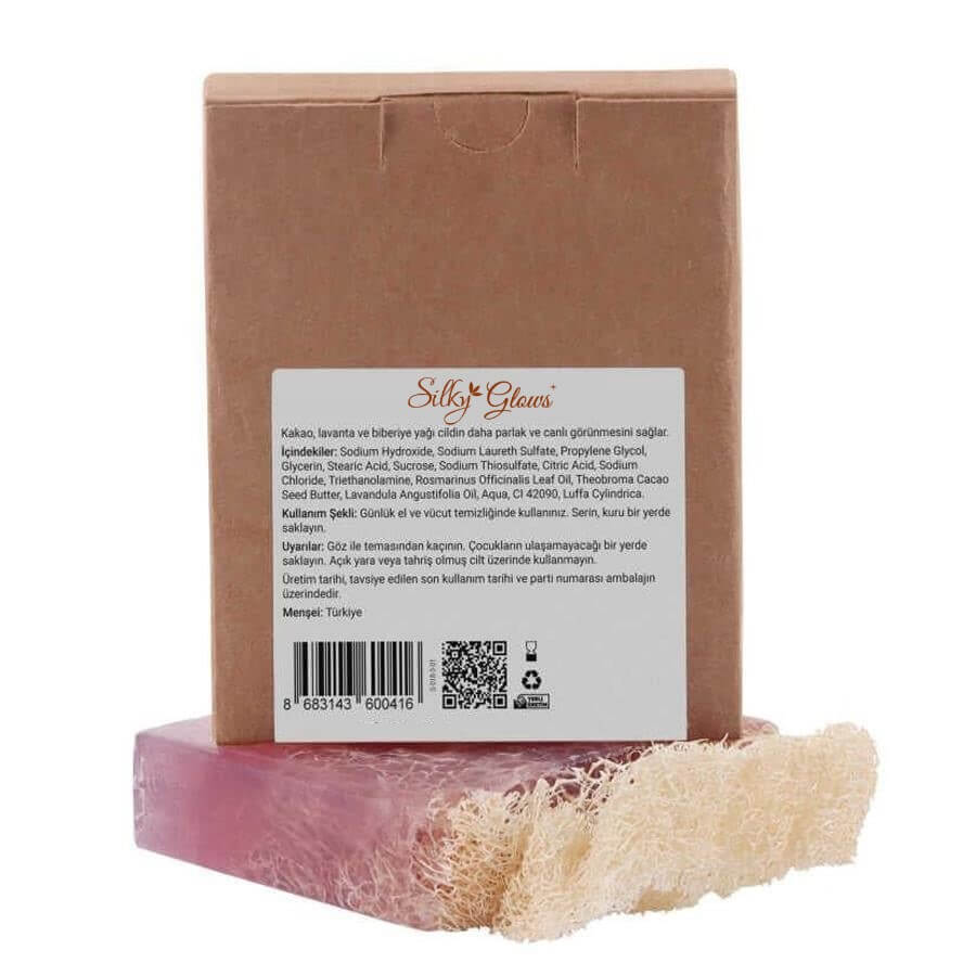 Natural Loofah Soap – Enriched with Rosemary, Lavender & Cocoa | Silky Glows®