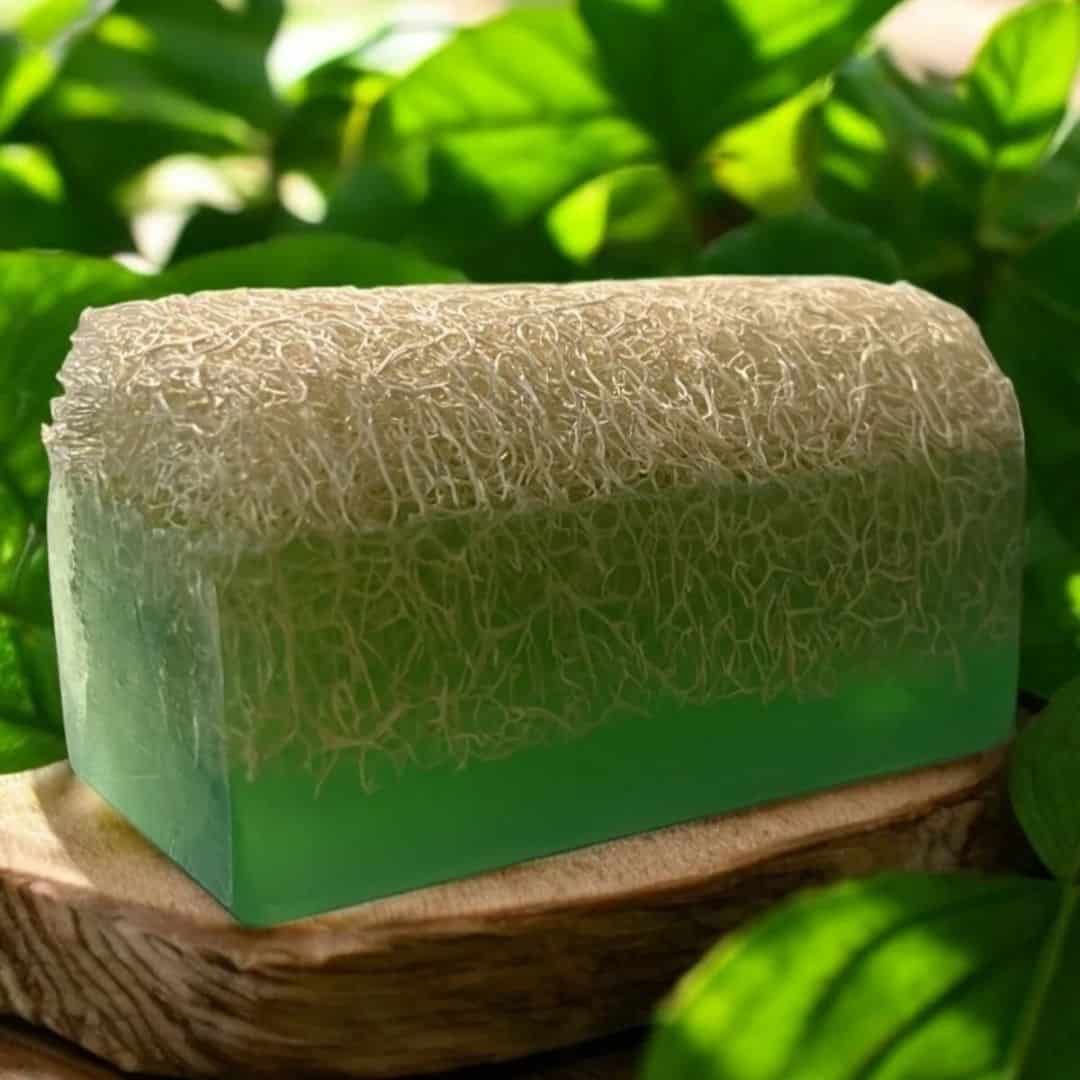 HerbalPur™ Loofah Tea Tree Soap – Refreshing & Exfoliating | Handmade & Cold Processed – Silky Glows