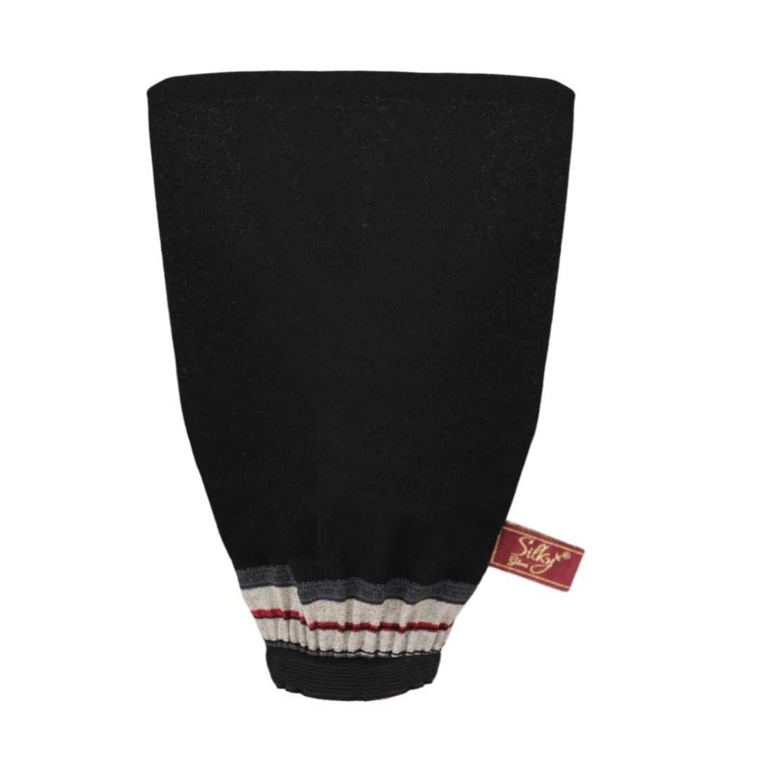 Classic Turkish Hammam Exfoliating Glove – Black | 100% Viscose Cross-Woven | Deep Peeling & Elastic Wrist Design