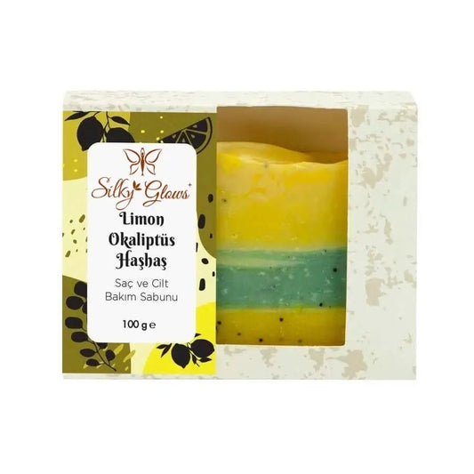 Lemon-Eucalyptus-Poppy Seed Soap – Gentle Exfoliation & Energizing Skincare | Silky Glows®