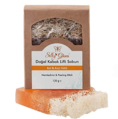 Nourishing Goat Milk & Honey Natural Pumpkin Fiber Soap – Smooth, Hydrate & Glow | Silky Glows®