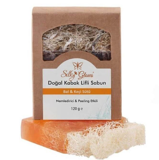Nourishing Goat Milk & Honey Natural Pumpkin Fiber Soap – Smooth, Hydrate & Glow | Silky Glows®