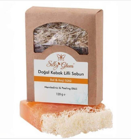Nourishing Goat Milk & Honey Natural Pumpkin Fiber Soap – Smooth, Hydrate & Glow | Silky Glows®