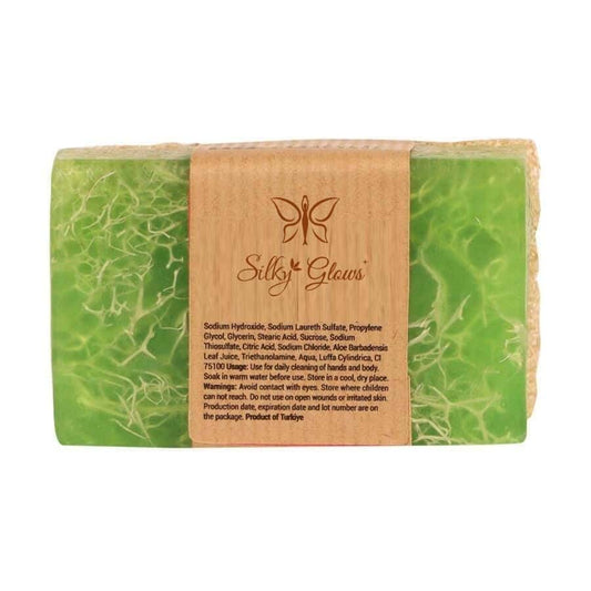 HerbalPur™ Loofah Aloe Vera Soap – Soothing & Exfoliating | Handmade & Cold Processed – Silky Glows