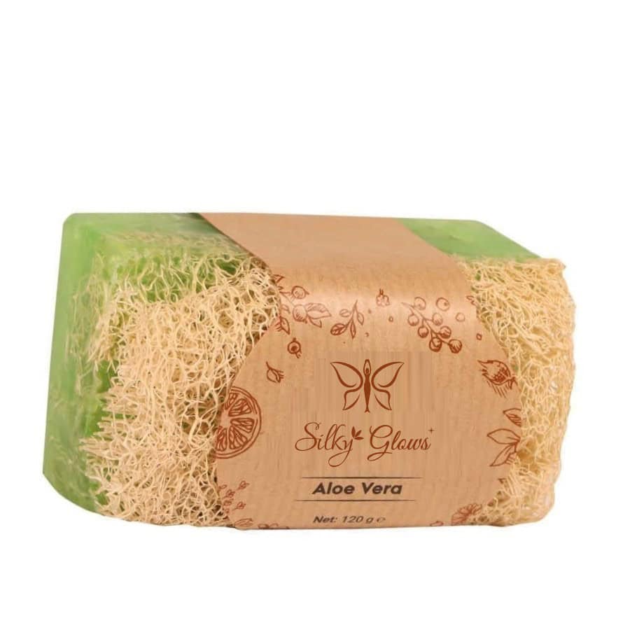 HerbalPur™ Loofah Aloe Vera Soap – Soothing & Exfoliating | Handmade & Cold Processed – Silky Glows