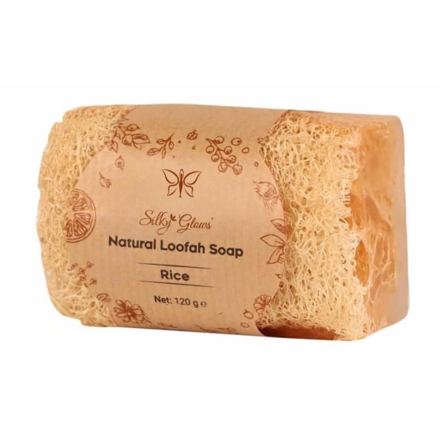 Natural Rice Loofah Soap – Brightening & Gentle Exfoliation | Silky Glows®