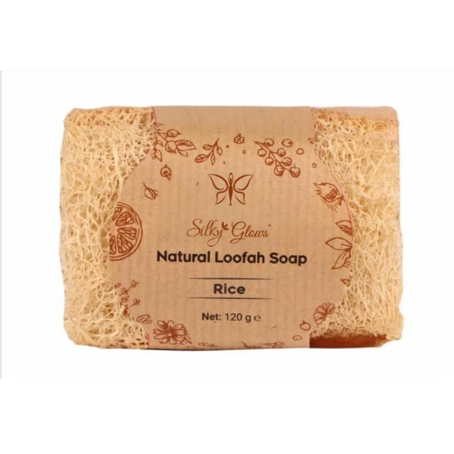 Natural Rice Loofah Soap – Brightening & Gentle Exfoliation | Silky Glows®